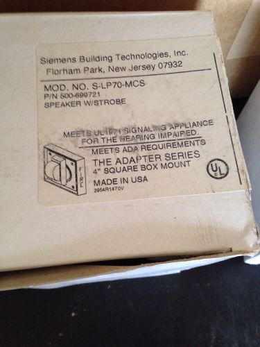 New Siemens S-LP70-MCS 500-699721 Fire Alarm Speaker W/ Strobe Free Shipping