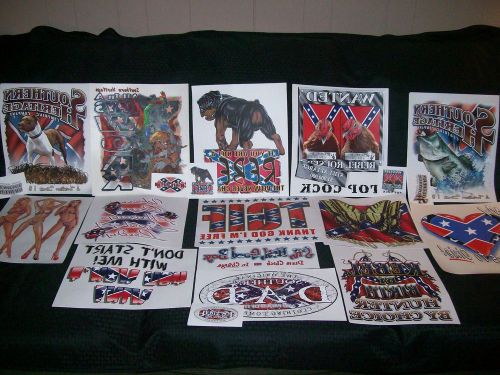 Lot of 54 Professional Heat Transfers ~Southern Heritage/Dixie/Rebel/Redneck~