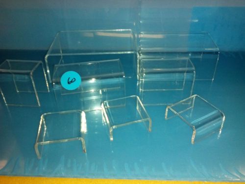 ACRYLIC DISPLAY RISER SET BLEMISHED ASSORTED SIZES 8 Pieces  # LOT 60