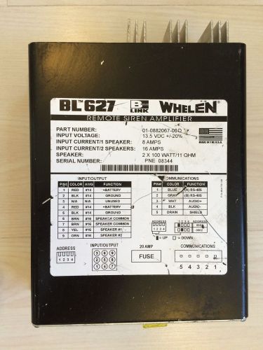 Whelen bl627 b-link remote siren amplifier 2x200 watts  b-link b link for sale