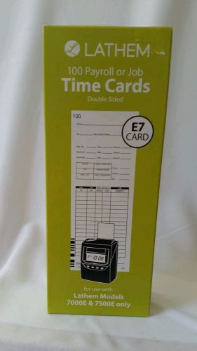 1142 NEW LATHEM PAYROLL OR JOB DOUBLE SIDED TIME CARDS 7000E OR 7500E ONLY