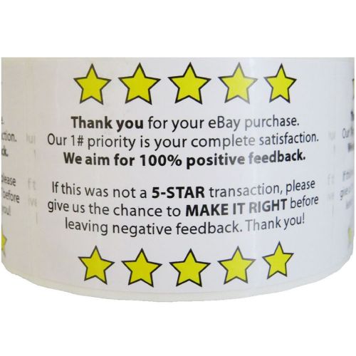 One Roll Of Feedback/Thank you For Your Purchase 250 Labels 2&#034; by 3&#034;