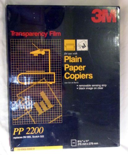 3M PP2200 TRANSPARENCY FILM for Plain Paper Copiers - 100 Sheets 8.5&#034; x 11&#034;