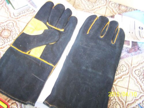 One Pair Of Leather Welding Gloves - Fully Lined - 12&#034; Length