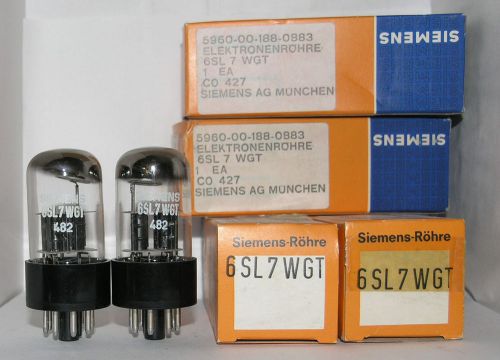 2 new tubes Siemens 6SL7WGT  (504053) military stock tubes matched pair