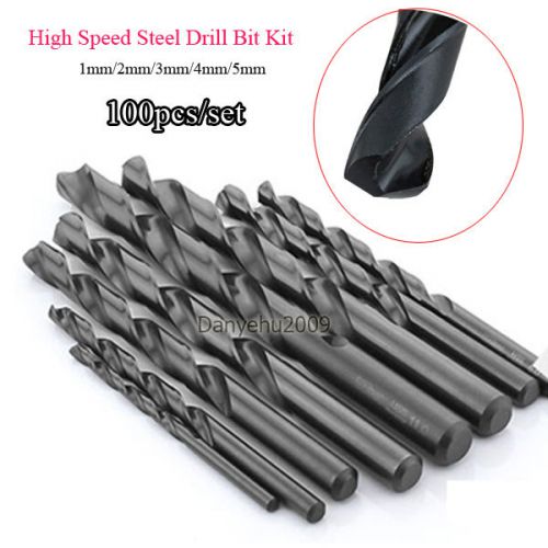New 100pcs/set high speed steel drill bit kit 1mm-5mm(1mm/2mm/3mm/4mm/5mm) for sale