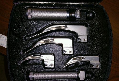 Welch Allyn Fiber Optic Laryngoscope set 60300, 60400 Autoclave. Mac 1,2,3,4