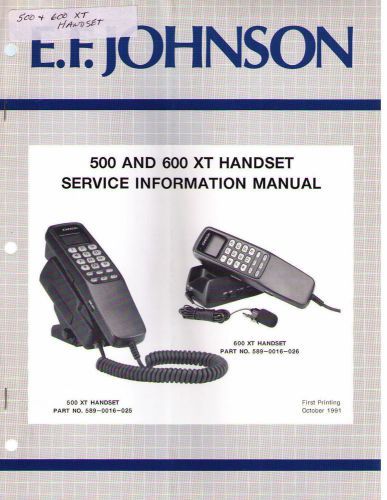 Johnson Service Informational Manual 500 &amp; 600 XT HANDS