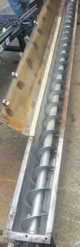 Used steel screw conveyor auger with motor and drive. 145&#034; x 7&#034; for sale