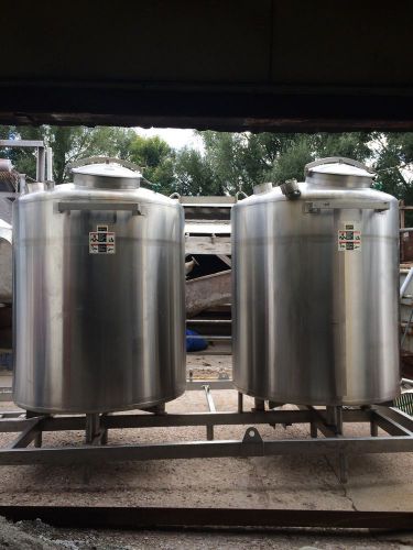 Stainless Steel Tanks, 1620 gallons each, Mounted on Stainless Dunnage Rack