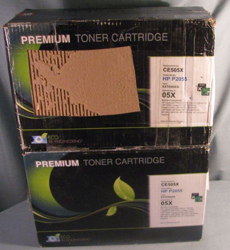 Lot of 2 compatible with hp ce505x 05x high yield toner cartridges new free ship for sale