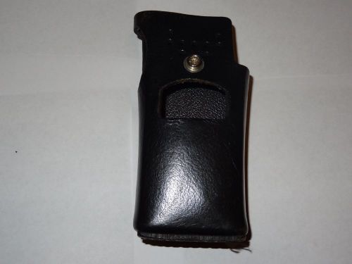 black leather radio belt holster