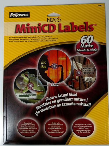Fellowes Neato mini CD photo quality matte finish labels white 60 count per pack