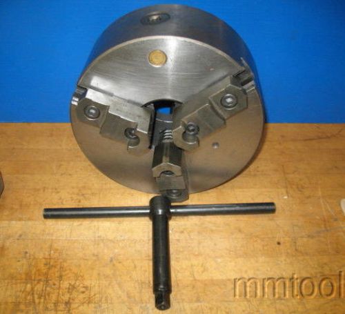 BISON 10&#034; LATHE 3 JAW SCROLL CHUCK D1-6 MOUNT REV TOP JAWS