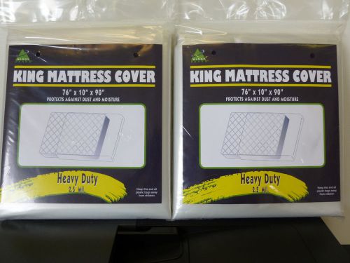 King Size Mattress  Cover Bag  76&#034;x10&#034;x90  2 Pack Moving Supplies 2.5 Mil Thick