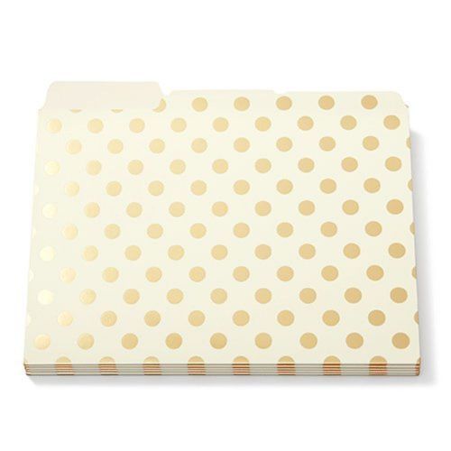 Kate Spade Gold Foil Dots File Folders set of 6