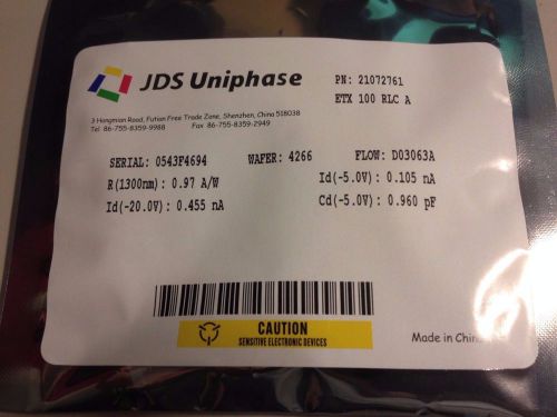 JDSU Epitaxx ETX 100RLC PIN 100um InGaAs High Speed Photodetector LC Receptacle