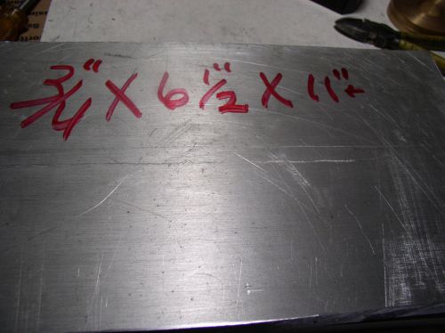 1 PC. ALULINUM PLATE SOLID FLAT  STOCK ALUMINUM 6 1/2&#034;+ X11 &#034; X 3/4&#034; (6061 ?)