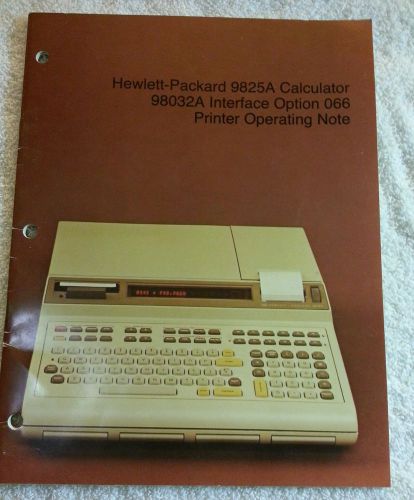 printer operating 9825A calculator 98032 interface option 066