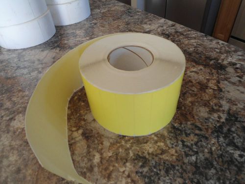 1 ROLL YELLOW THERMAL TRANSFER LABEL 4&#034;x1&#034; 5000 Labels