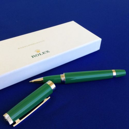 rolex luxury green resin rollerball pen very rare baselworld 2015