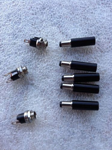 2.1x5.5 mm panel mount  dc power jacks &amp; plugs mouser 163-4304 + plugs for sale