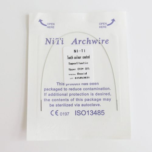 Dental 10 Pcs Orthodontic White Tooth Color Super Elastic Coated Round NITI Wire