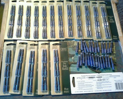 Huge Lot of 128 Vintage Cross Fountain Pen Ink Refills 8920 Blue