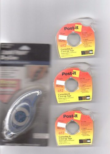 Lot of 4 Post-it 652 Correction and Cover Up Tape and 3 Liquid Paper DryLine NIP