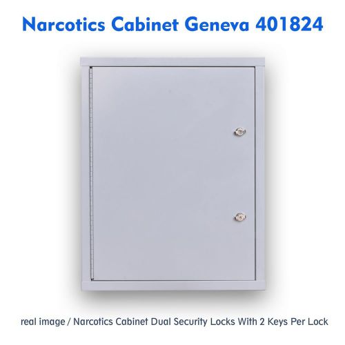 Geneva narcotics cabinet, dual security locks, with 2 keys per lock, white for sale