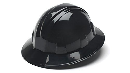 Pyramex Black Full Brim Style 4 Point Ratchet Suspension Hard Hat