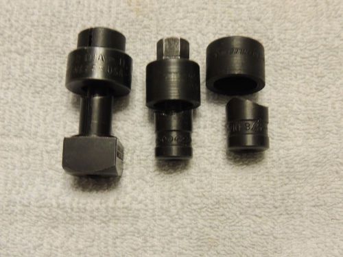 Lot of 3 Greenlee Round Metal Punches 15/32 9/16 5/8 Knockout Punch Set No 730
