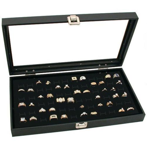 New Glass Top 72 Ring Jewelry Display