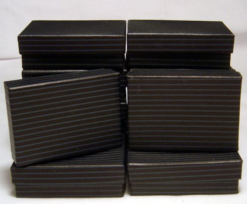 JEWELRY GIFT BOXES Black Pinstripe 3 x 2 x 1 (12)