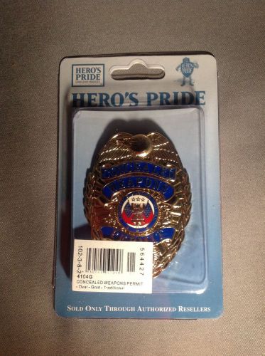 NIP Hero&#039;s Pride Concealed Weapons Permit Badge - Gold 4104G