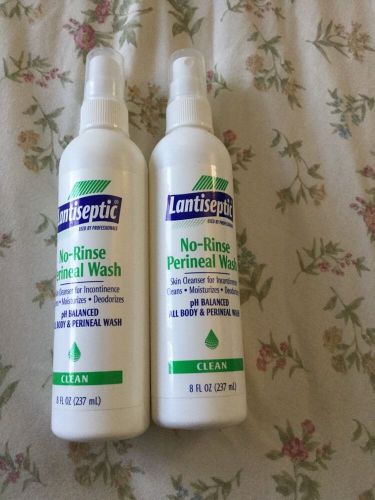 2 lantiseptic no-rinse perineal wash, 8 oz each for sale