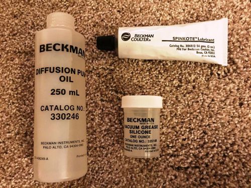 Beckman Coulter Diffusion Pump oil, silicone vacuum grease, and spinkote all new