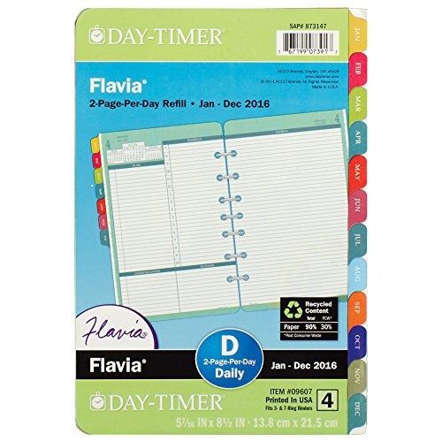 Day-Timer Daily Planner Refill 2016, 12 Months, Loose-Leaf, Desk Size, 5.5 x 8.5