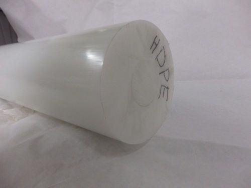 Natural hdpe plastic rod (high density polyethylene) 5&#034; dia x 12&#034; length bar b6 for sale