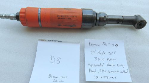 D8 Dotco 5/16-20 Right Angle Drill 15LN281-52 0.9HP Heavy Duty Head 3500 RPM