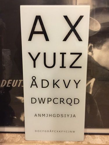 Rare AX YUIZ ADKVY eye chart display by AX