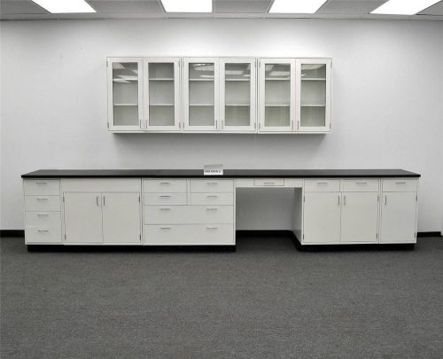 15&#039; base fisher hamilton laboratory cabinets &amp; 9&#039; wall cabinets (pa3-open 2) for sale