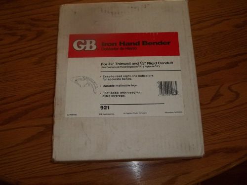NEW IN BOX GB  951 IRON3/4&#034; EMT CONDUIT BENDER TOOL SEALED