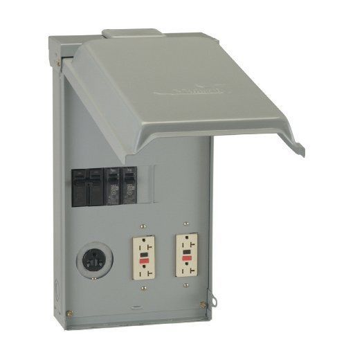 Midwest outdoor power outlet 100 amp 4-space 4-circuit temporary gfci for sale