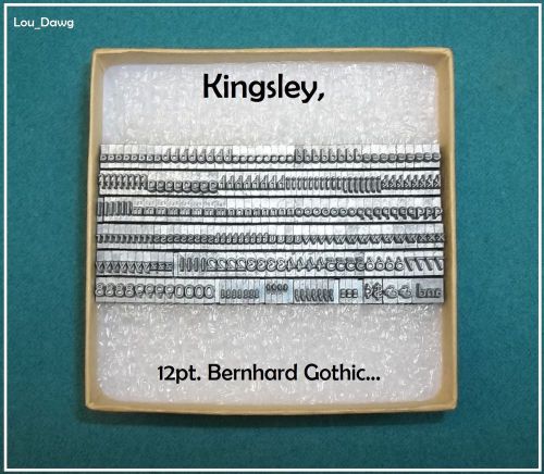 Kingsley Machine Type (  12pt. Bernhard Gothic  ) Hot Foil Stamping Machine