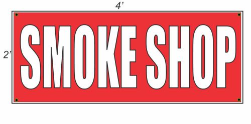 2x4 SMOKE SHOP Red with White Copy Banner Sign NEW