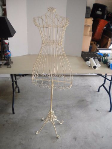 ANTIQUE STYLE WIRE DECORATIVE MANNEQUIN DRESS FORM WITH STAND 57&#034; Tall