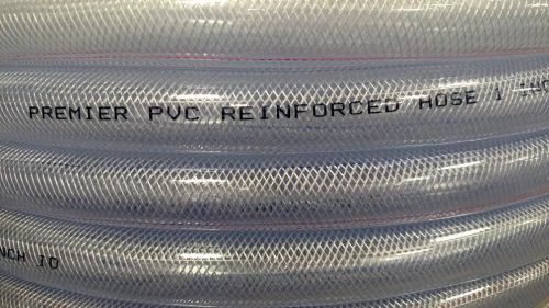 1&#034; ID Premier Mesh Braid Reinforced Clear Flexible PVC Pressure Hose Tubing