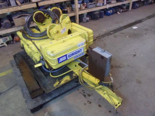 ACCO WRIGHT WORK RATED 6000LB ELECTRIC HOIST #2121027 PH:3 FPM:22 5HP USED