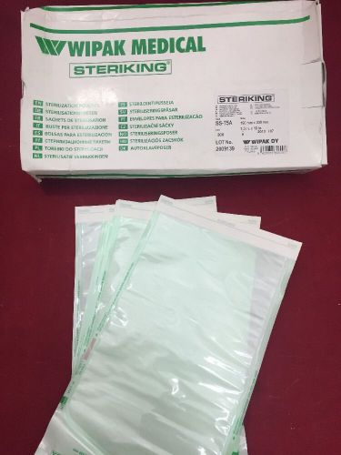 New box of 200 wipak medical steriking sterilization pouches ss-t5a 190x330mm for sale